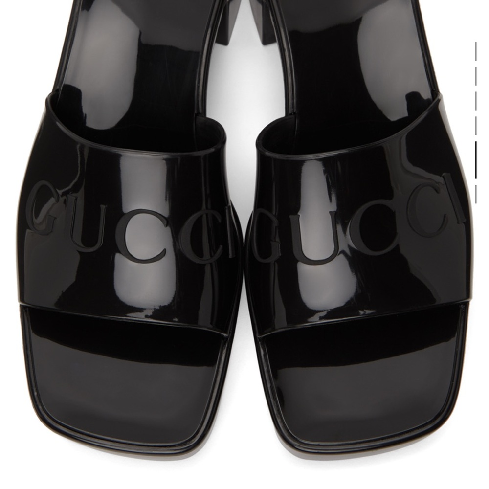 Authentic Gucci Black Rubber Slide Sandals